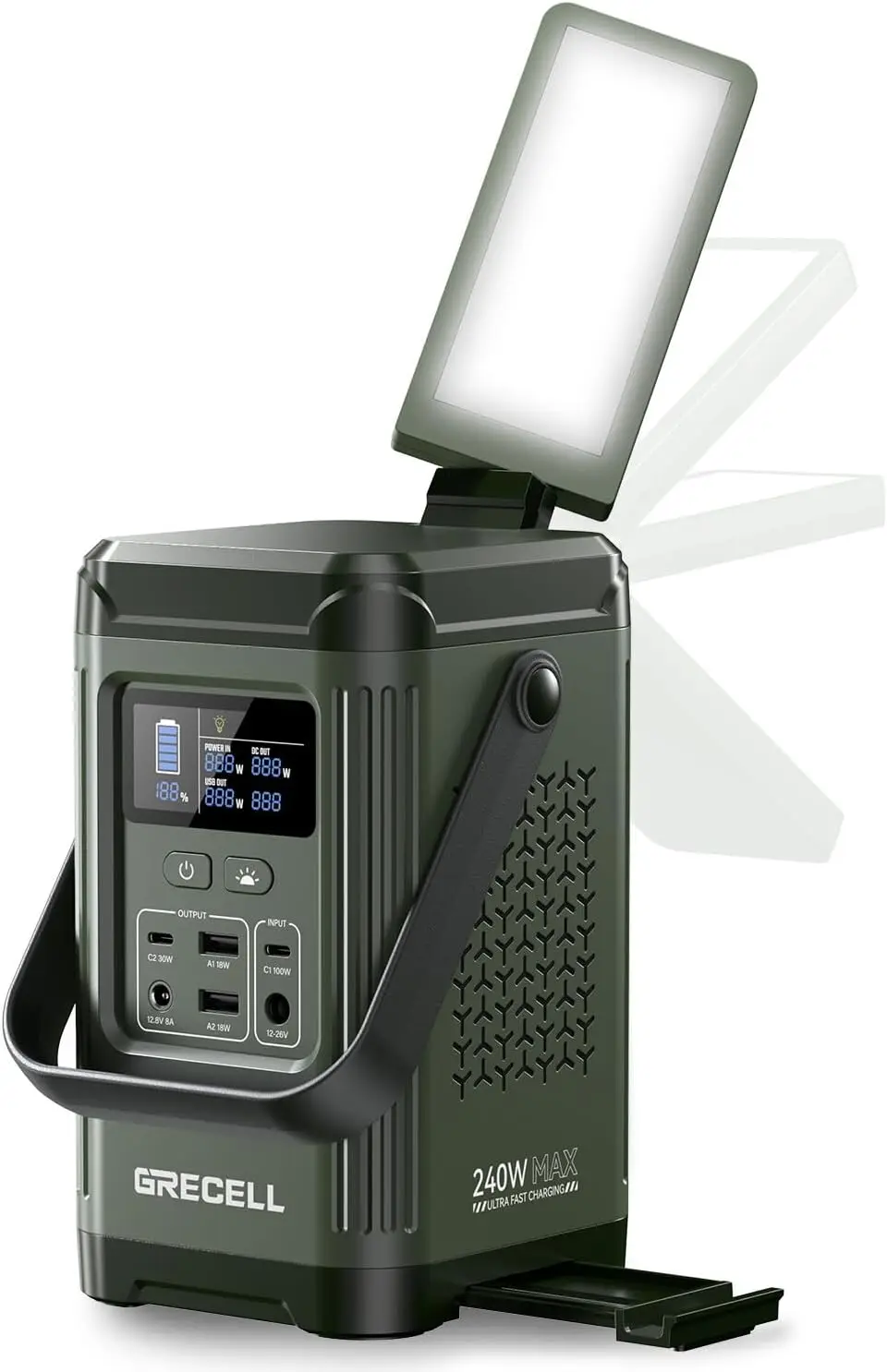 

240W Portable Power Station with LiFePO4 Battery, 154Wh Capacity, 100W USB-C PD Fast Charging for Camping & Travel