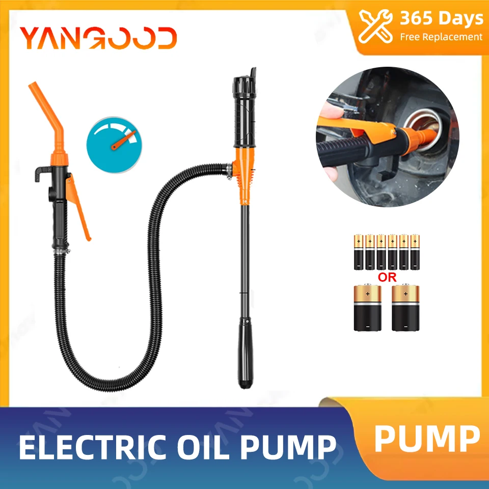 Portable 12V Battery Powered Electric Oil Siphon Pump Liquid Transfer Pump with Hose for Car Truck Gas Water Fuel Delivery