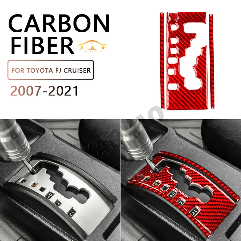 

Carbon Fiber Automatic Gear Shift Panel Trim Cover Car Interior Accessories Decorative Stickers For Toyota FJ Cruiser 2007-2021