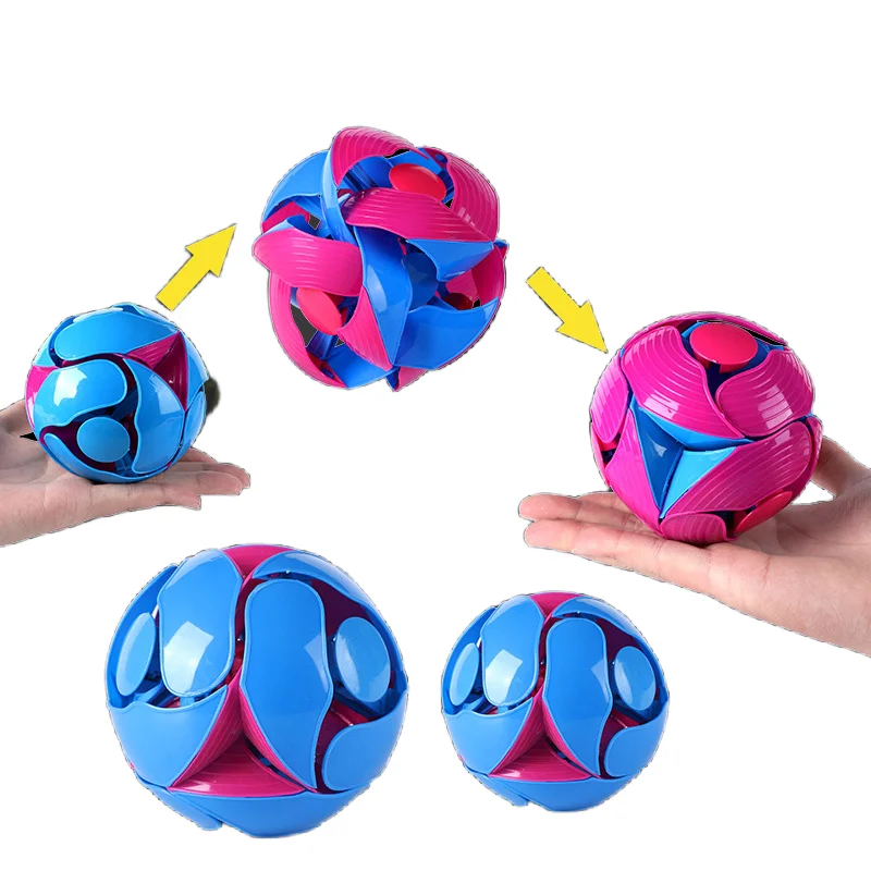 1Pcs Fun Color Changing Ball Toy Hand Throwing Sensory Decompression Accessory For Kids Adults Gift Double Magic Color Ball Toy