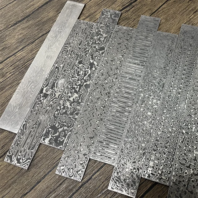 Nowe materiały do cięcia stali damasceńskiej DIY nóż japoński wzór przecinak do prętów stalowych ostrze puste zostało poddane obróbce cieplnej
