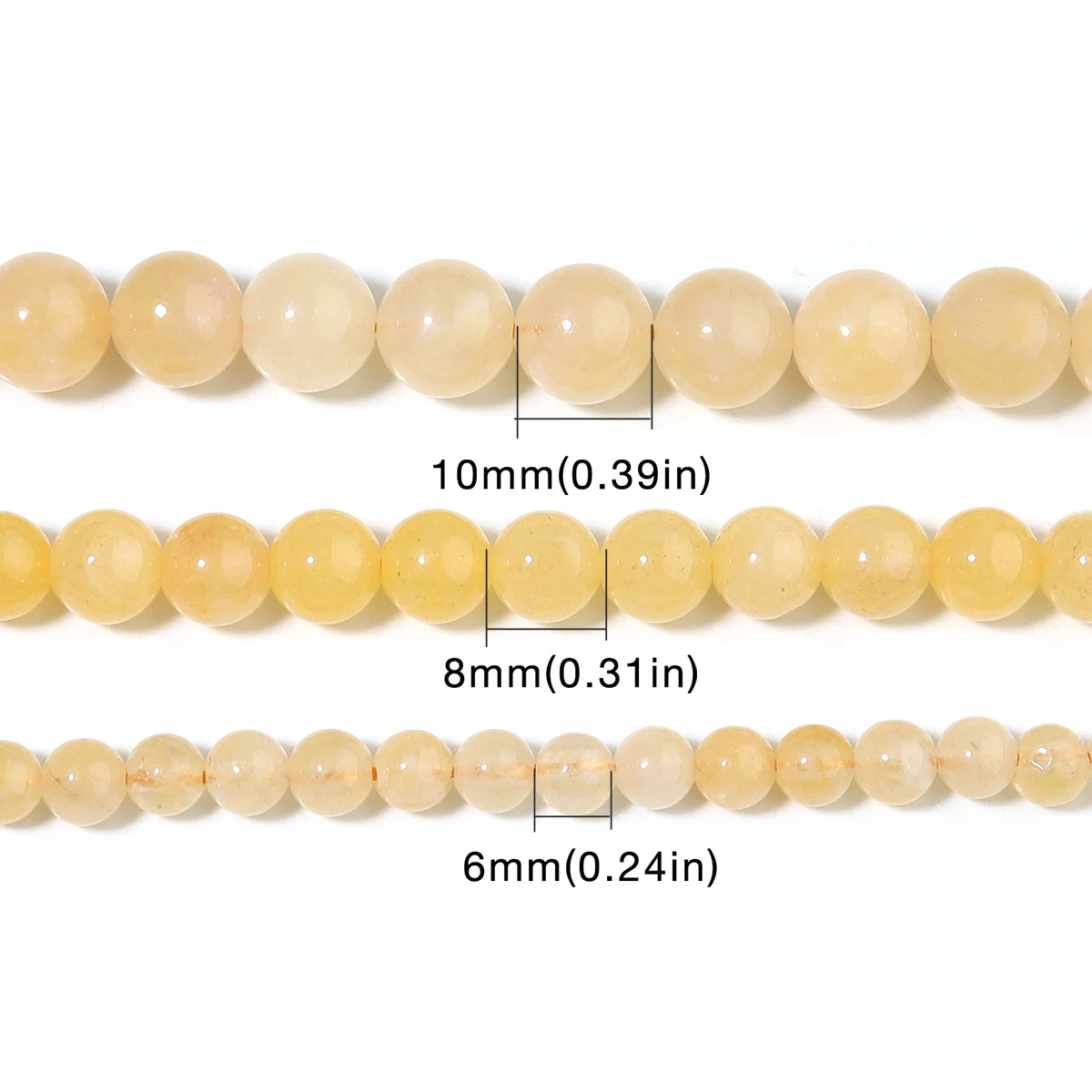 Natural Stone Yellow Chalcedony Beads Round Loose Gemstone For Making DIY Bracelet Necklace Jewelry Making