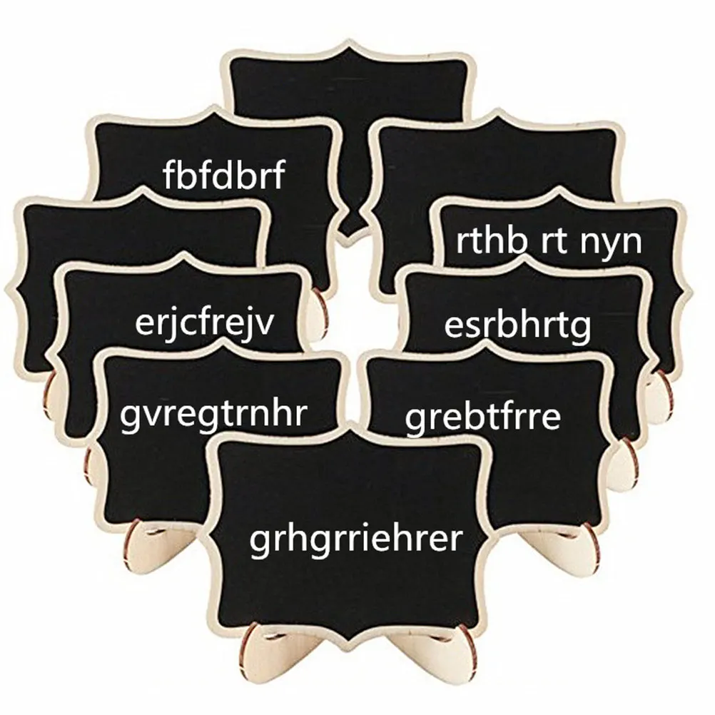 16Pcs Wooden Display Chalkboards Mini Blackboard Single-Sided Message Board Ornament Lightweight Wipe for Party view 6