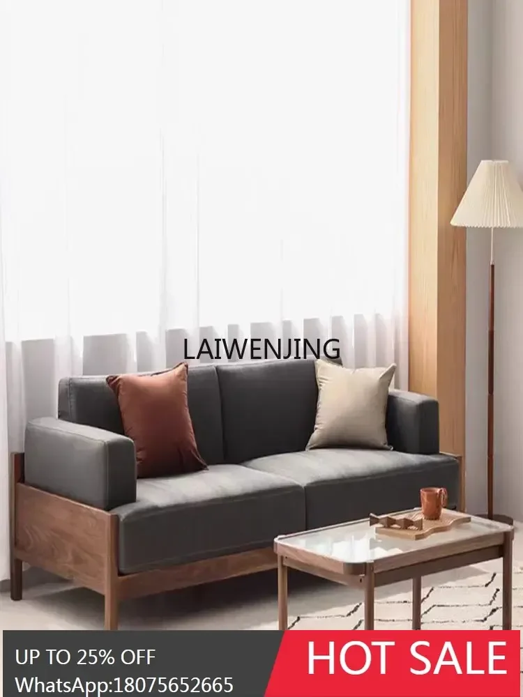 

SGF new Chinese aesthetic school sofa fabric black walnut villa living room simple furniture