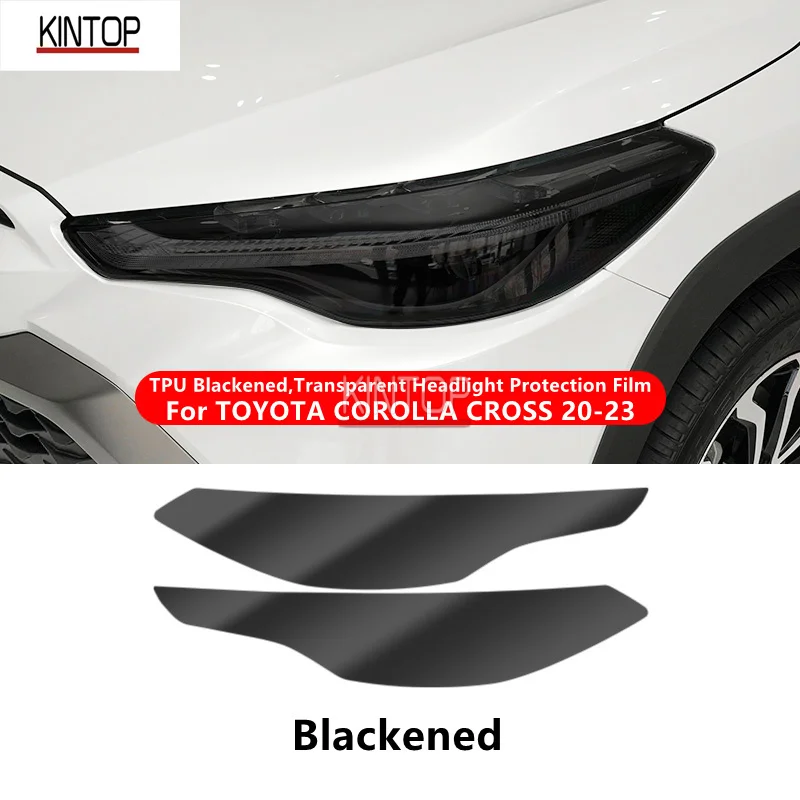 

For TOYOTA COROLLA CROSS 20-23 TPU Blackened,Transparent Headlight Protective Film, Headlight Protection,Film Modification