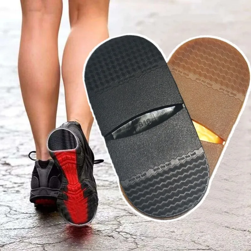 1 Pair Non-slip Wear-resistant Thicken Rubber Shoe Soles for Men Leather Business Shoes Heel Sole Repair Accessories
