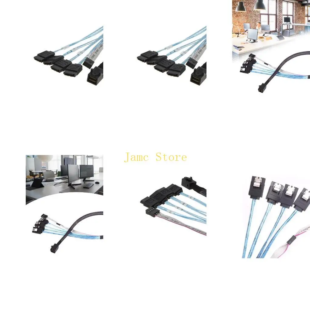 

LX0B Professional MiniSAS SFF-8643 — 4SATA ​​7-контактный с сигнальным кабелем боковой полосы