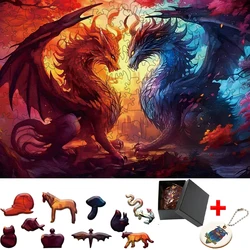 Dragon Toy Puzzles For Children Hell Difficulty Animal Wood Puzzle Games Kid Puzzle Wooden Puzzle Toys Board Toy Brain Trainer