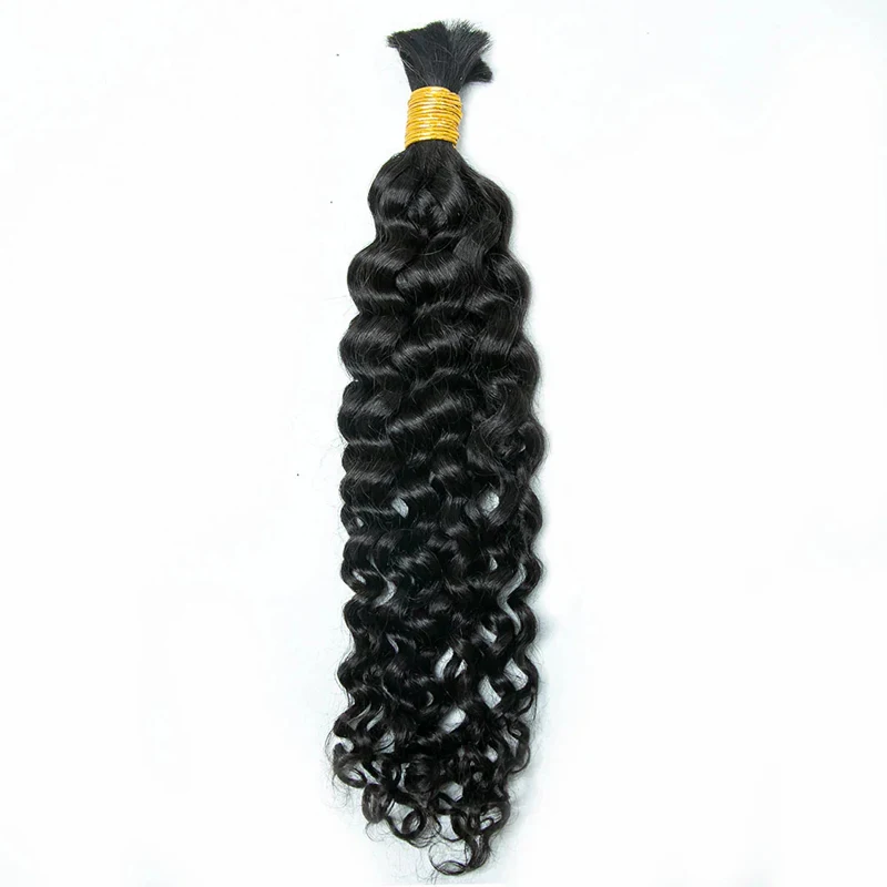 100g/PC Bulk Human Hair For Braiding Water Wave Indian Virgin Hair Extensions Natural Color 10-30 Inch Water Curly Bulk Hair