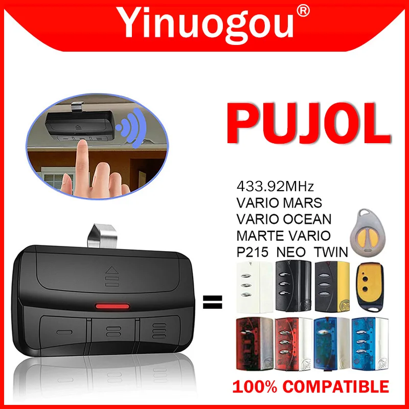 

PUJOL MARTE VARIO MARS OCEAN P215 NEO TWIN Garage Remote Control Duplicator Gate Opener Hand Transmitter 433.92MHz Rolling Code