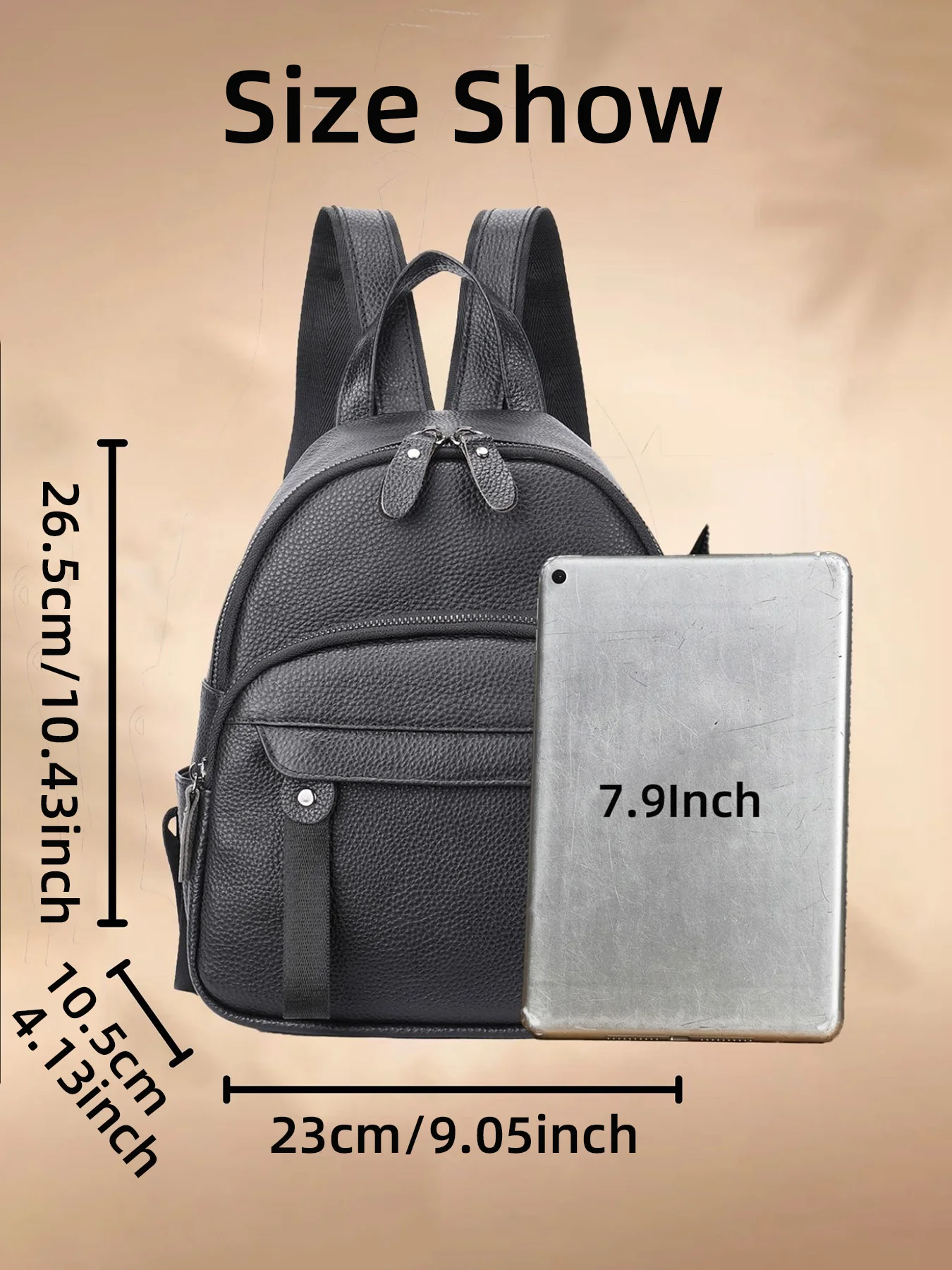 NASVA Echtes Leder Mode Damen Rucksack Neue Kopf Schicht Rindsleder Kleine Schulter Tasche Student Schul Täglichen – Detail 2