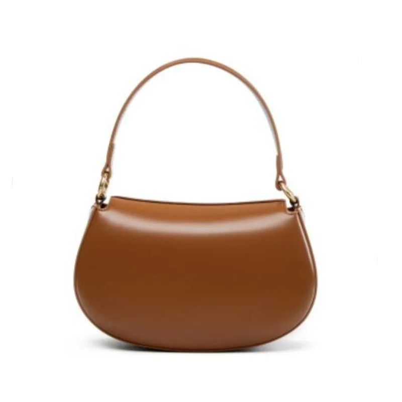 Genuine Cow Leather Handbag for Women Pure Color Fashion Commuting Shoulder Bags Classic Cute Clutch Functional Satchels