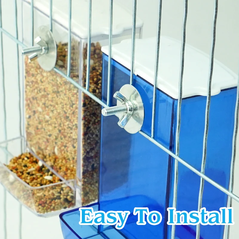 1pc Automatic Bird Feeder Parrot Quail Cage Hanging Feeder Box Automatic Anti-spill Mount Budgie Cockatiel Conure Food Dispenser