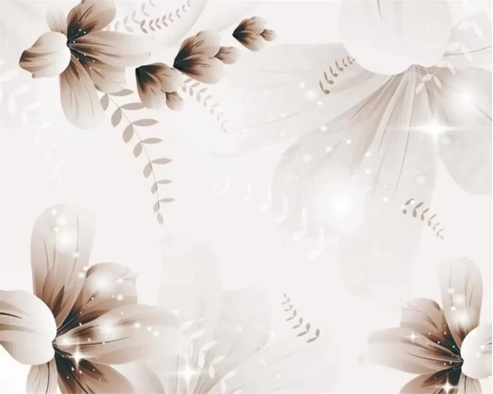 

Customized size wallpaper, dreamy lily flower mural, home decoration, pastoral flower decoration, painting tapestry 3d wallpaper