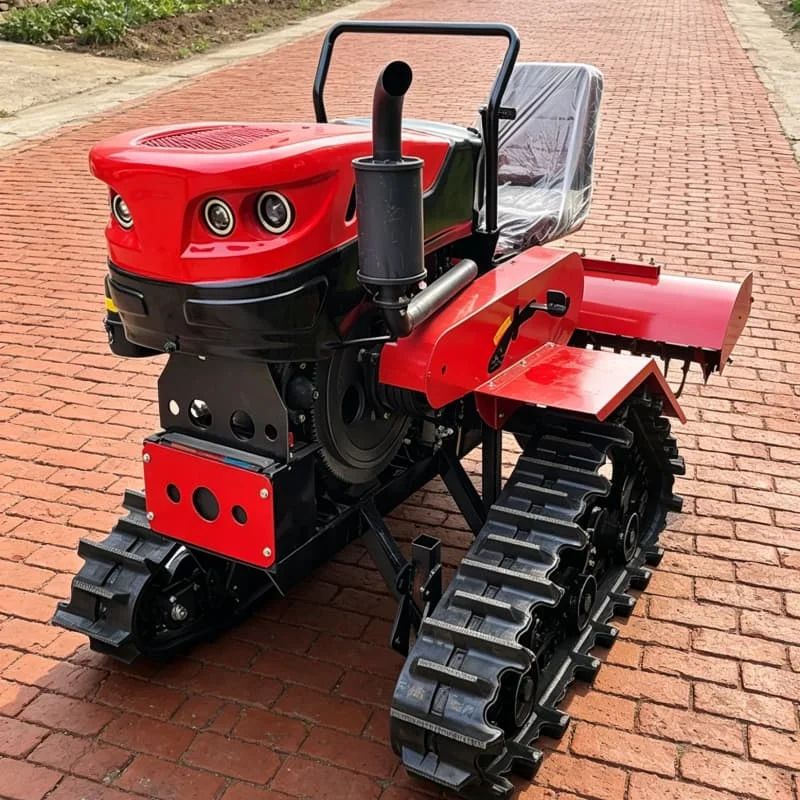 Customized Tracked Rotary Tractor, Hot-selling Model, Compact Mini Tiller for Farmland Ploughing & Land Preparation