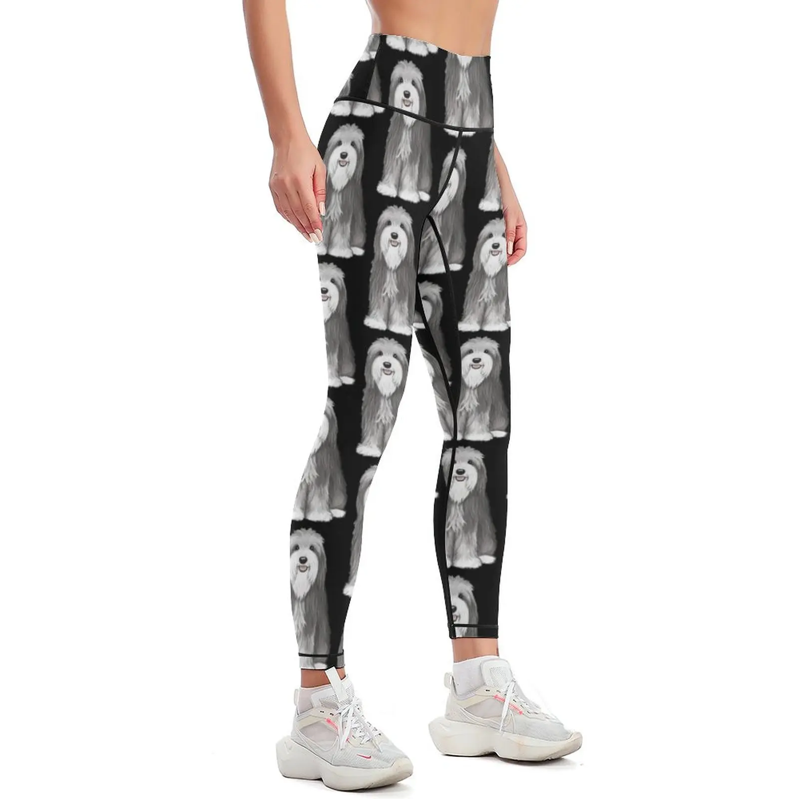 Cute Bearded Collie Cartoon Dog Leggings Women's pants sports shirts gym joggers for Womens Leggings