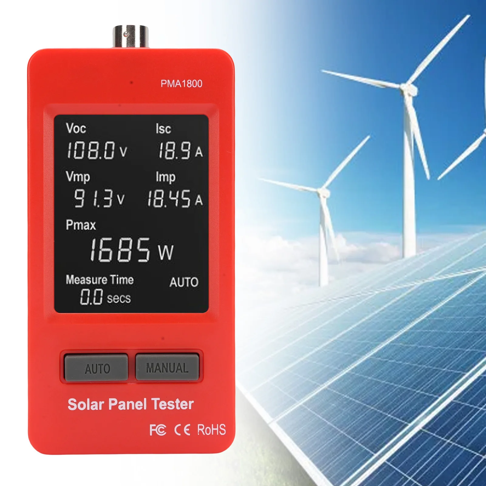 Photovoltaic Panel Multimeter Backlit HD LCD Display Multi Safety MPPT Test Solar PV Panel Tester Photovoltaic Panel Multimeter