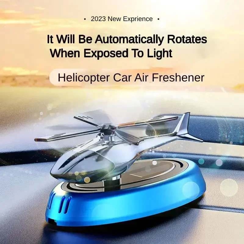 Solar Car Air Freshener Car Center Console Perfume Helicopter Decoration Car Interior Solar Car Rotating Perfume