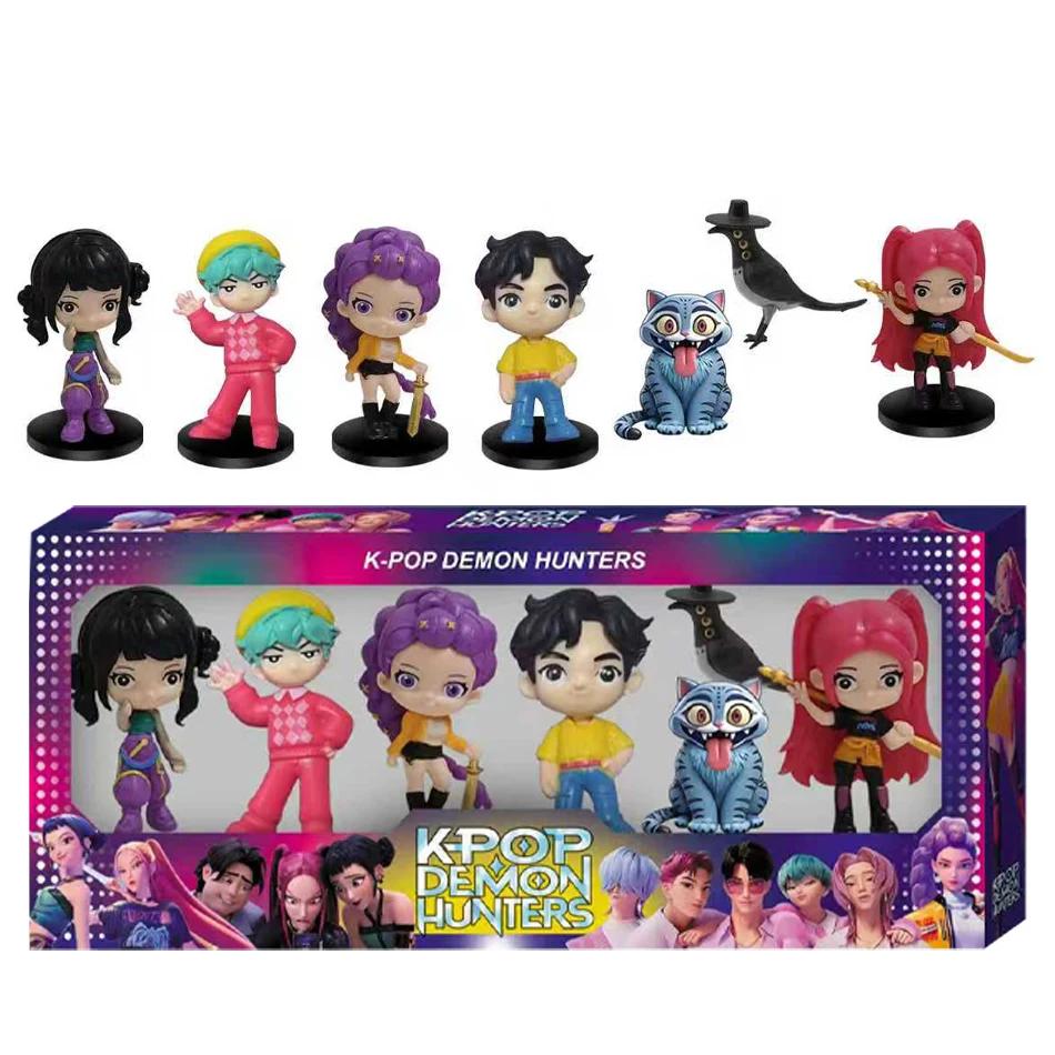 Hot Anime Figure K-pop Hunters with Box Kawaii Boys Girls Gifts For Kids Fans Halloween Christmas Figure Decorative Gifts