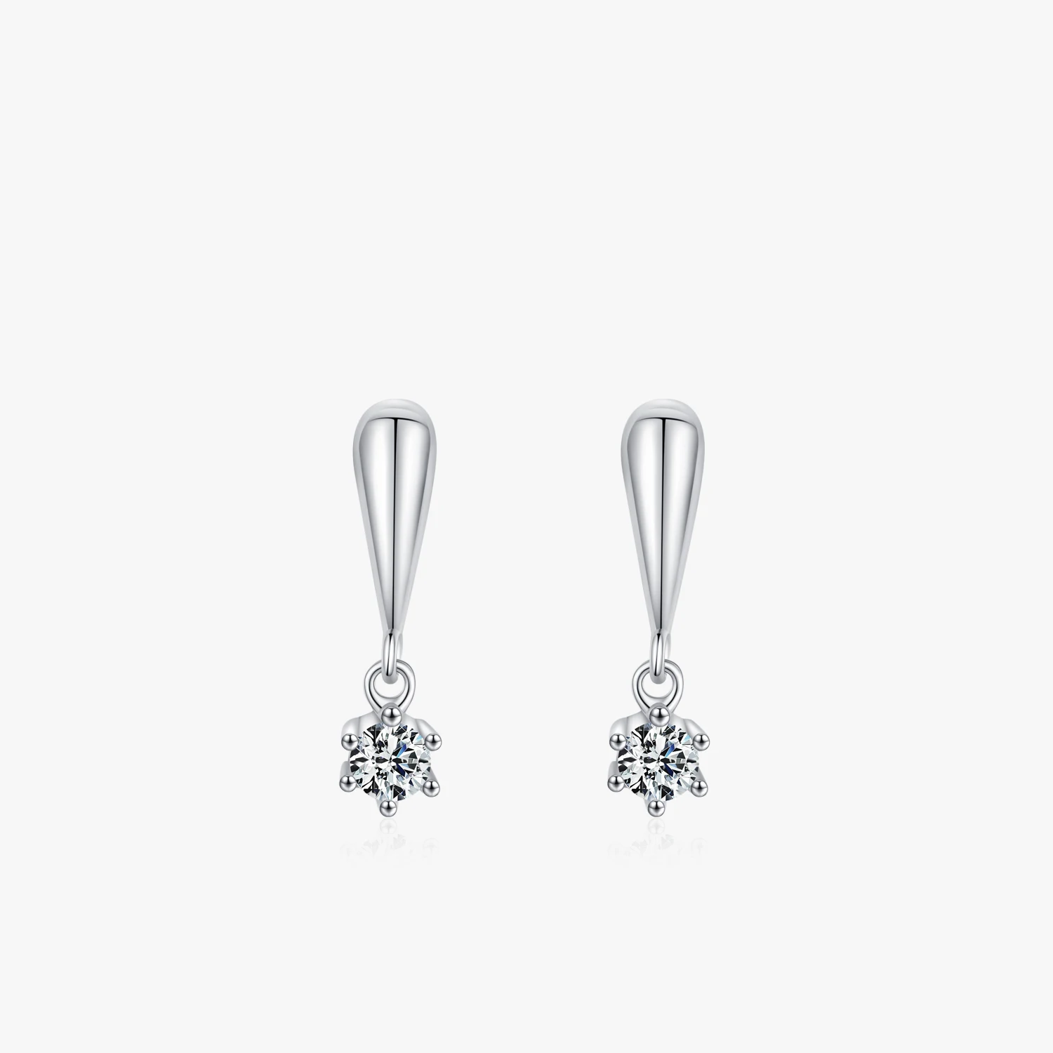 

Real 925 Sterling Silver Luxury Round Cubic Zirconia Stud Earrings for Women Wedding Engagement Fine Female Jewelry