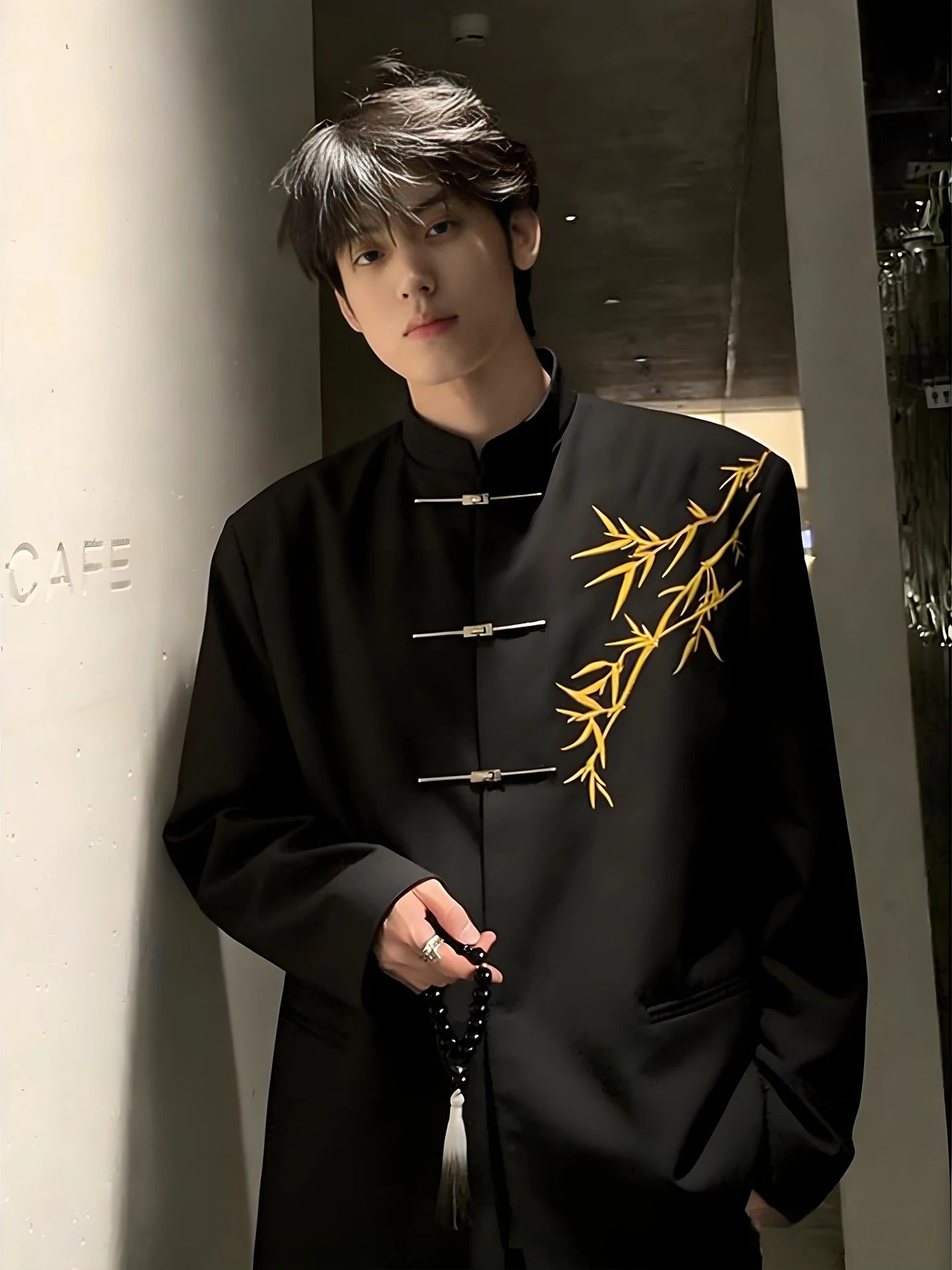 

Новый китайский костюм с вышивкой: мужской свадебный комплект премиум-класса, пиджак с воротником-стойкой, пальто Чжунган