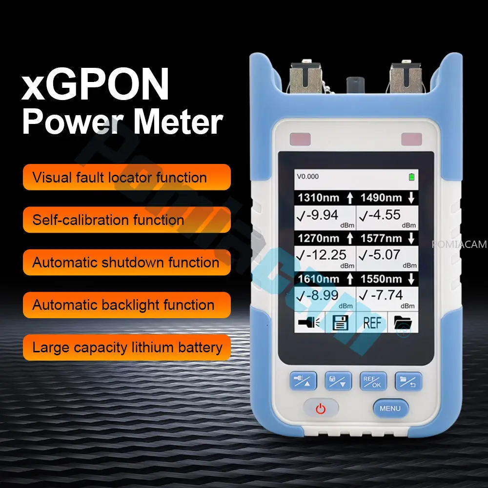 Fiber Optic Power Meter TM583 PON Optical Power Meter XGPON XGSPON EPON Fiber Inspection for FTTH Maintenance SC/UPC SC APC VFL