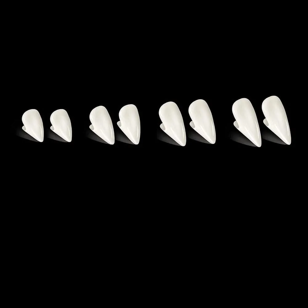 1/4Pair Resin Halloween Fangs Realistic Teeth Reusable Zombie Teeth Scary Solid Gel Cosplay Fake Teeth Cosplay Costume