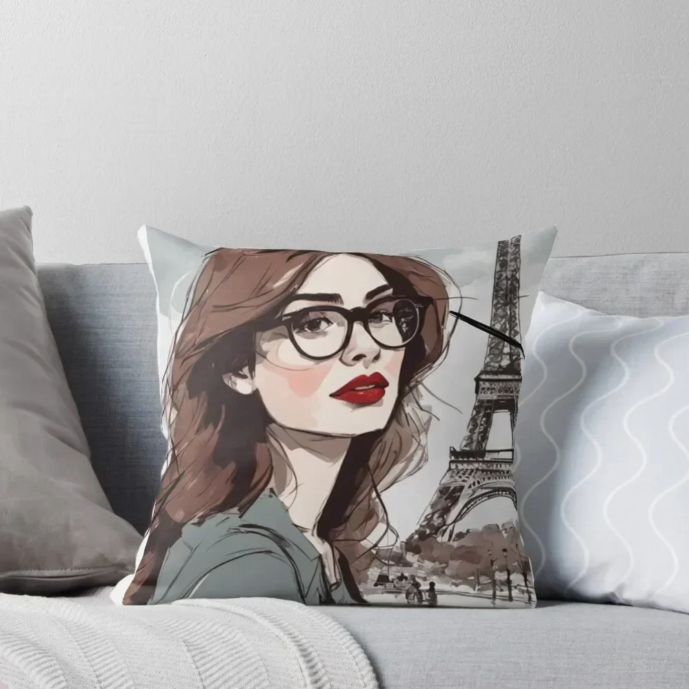 

Lady in Paris Throw Pillow Cushions For Decorative Sofa Decorative Cushions christmas supplies luxury sofa pillows pillow