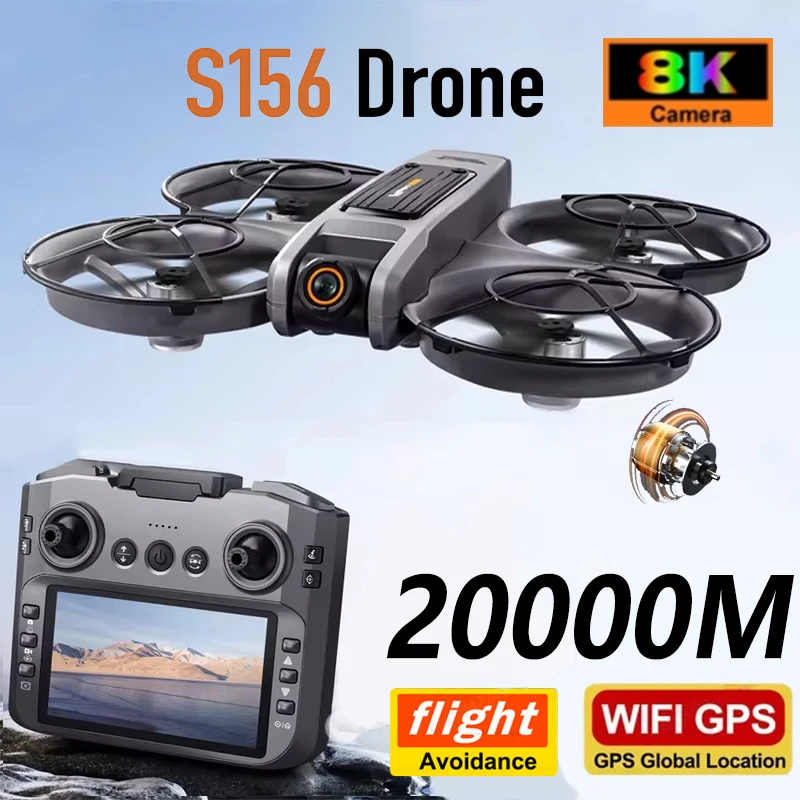 

New S156 Drone 8K Professional HD Dual Cameras 5G WiFi FPV Brushless Motors Optical Flow Hover Obstacle Avoidance Quadcopter