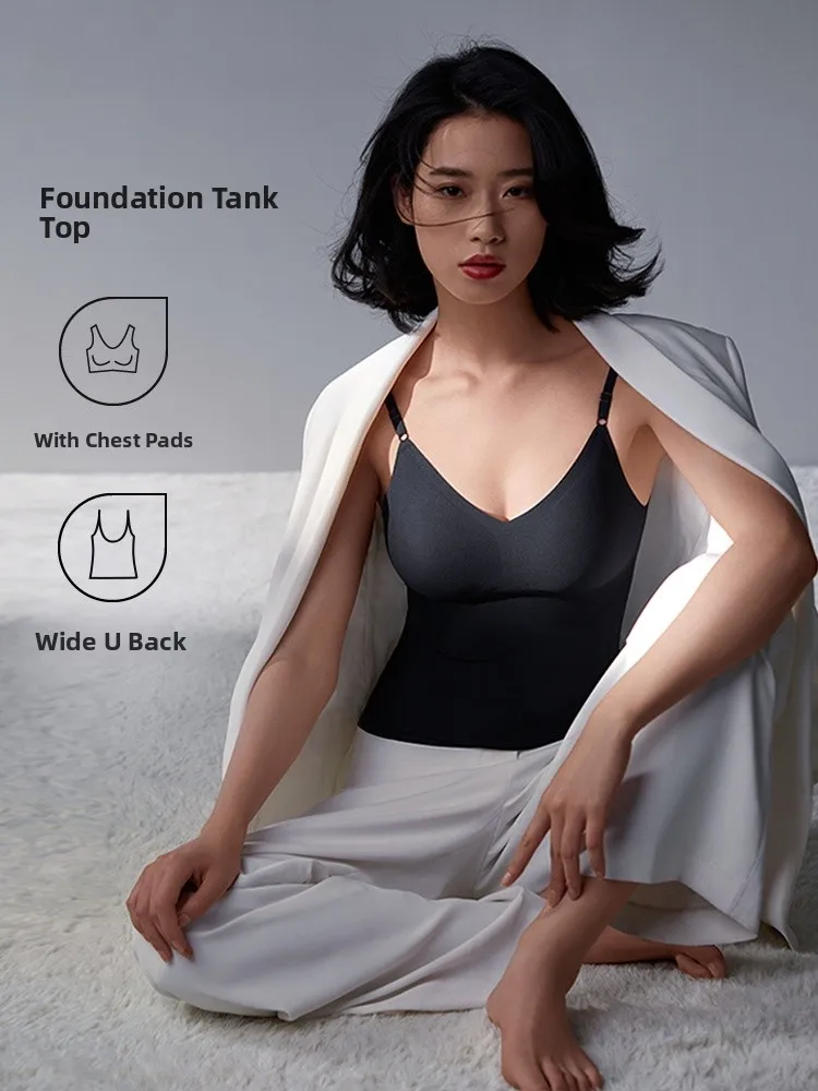 

Дышащий жилет Sl Foundation с подушечкой для бюстгальтера Цельный жилет на бретельках, облегающий жилет из нейлона и спандекса, чистый цвет