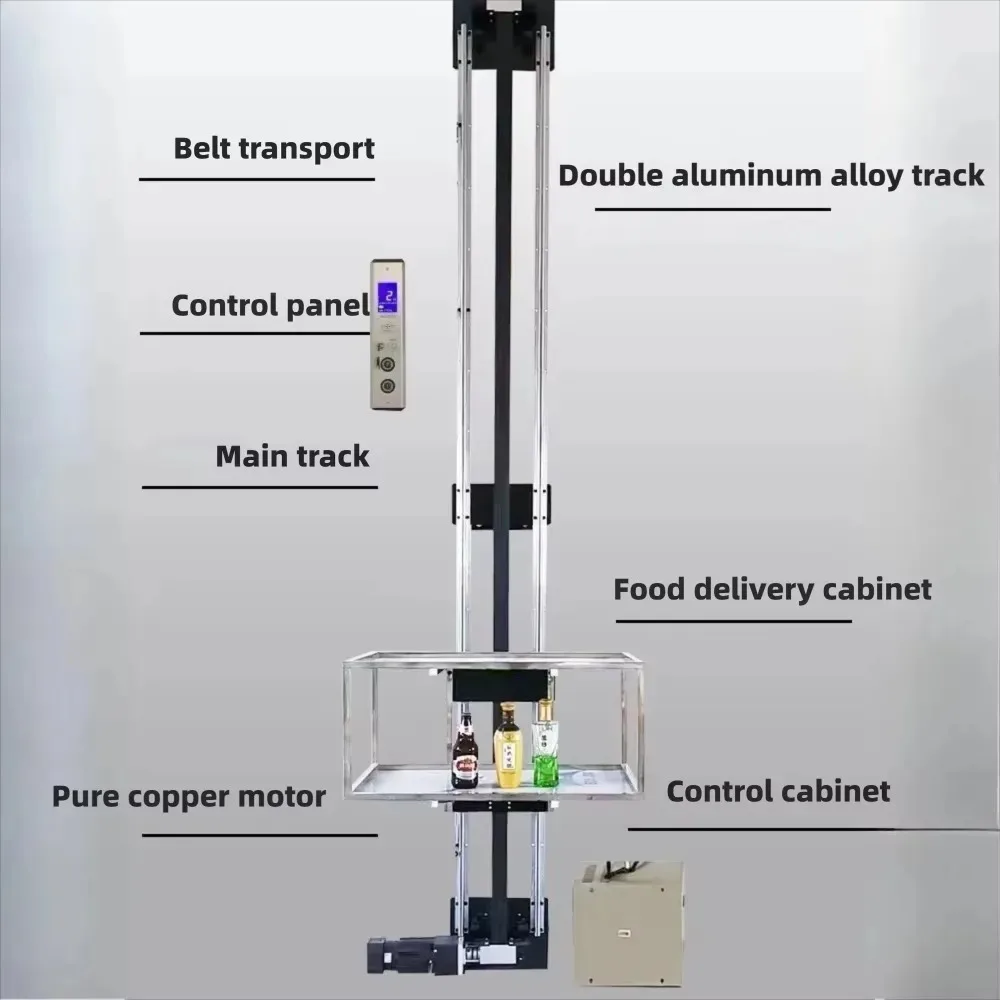 Small Intelligent Automatic Dumbwaiter Lift Platform Simple Food Meal Transfer Elevator For Commercial Kitchen Catering Work