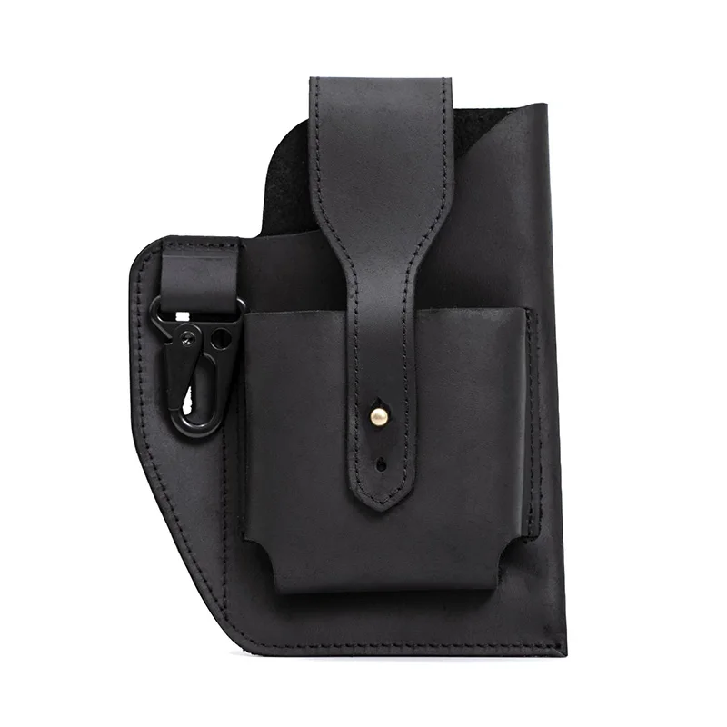 

Crazy Horse Leather Men's Wallet Waist Bag Outdoor Sports Belt Waist Bags Cross Border Mobile Waist Bag