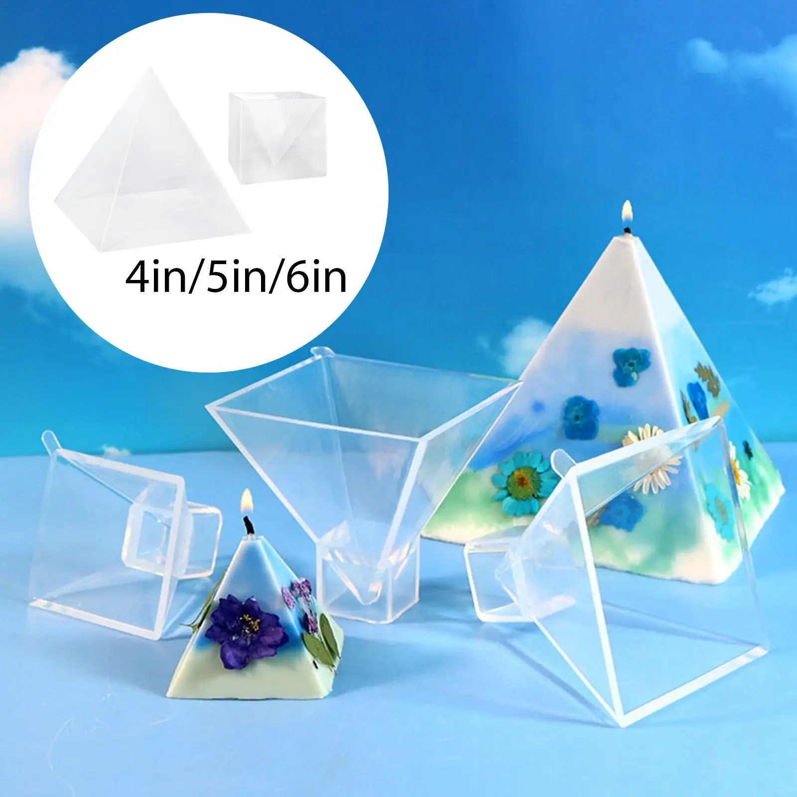 

Пирамида силиконовая форма инструмент подарок украшение дома, прозрачная смола литья DIY эпоксидная смола с рамкой для изготовления свечей, искусство из смолы, орнамент