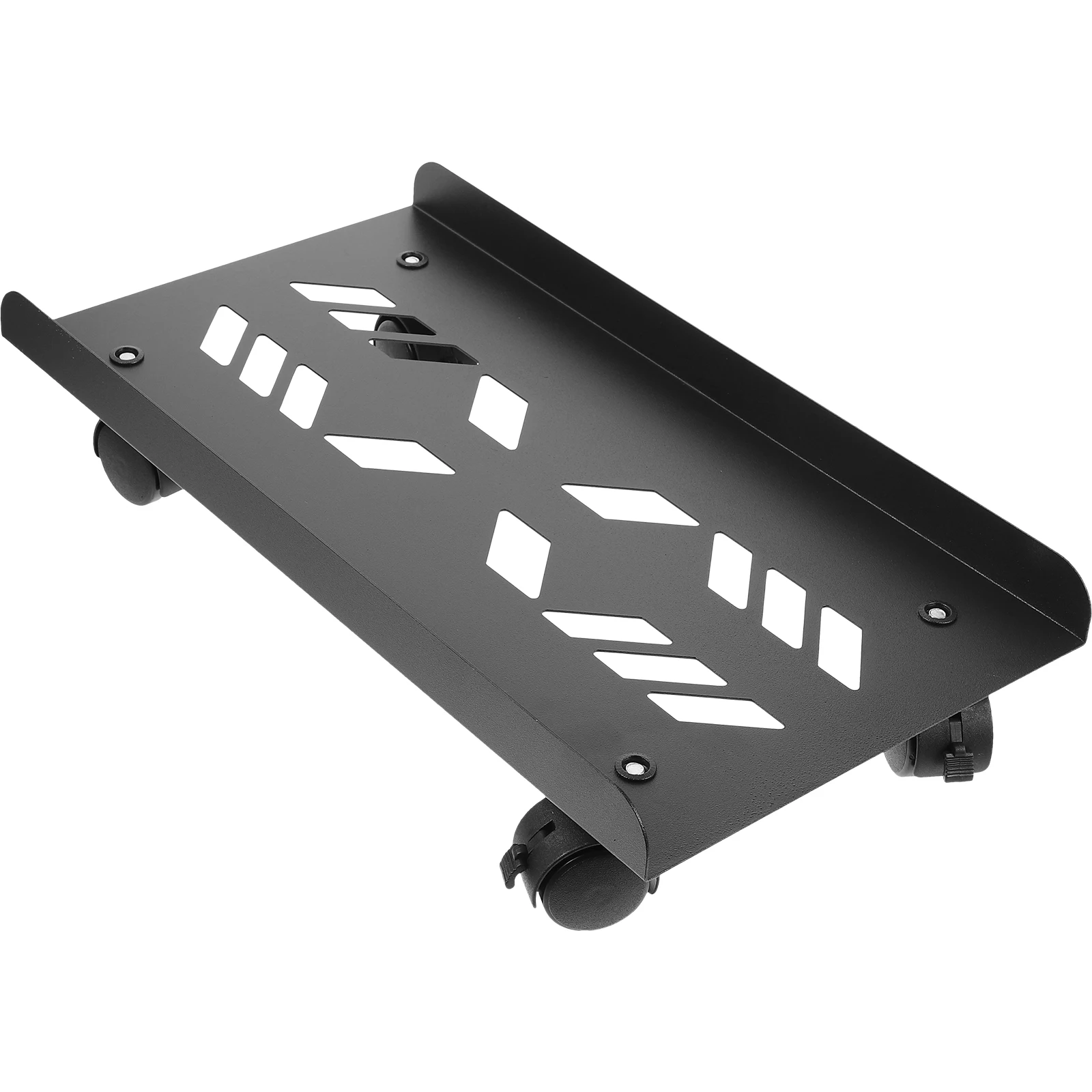

1PC Black Stainless Steel Computer Tray Tower Stand Portable Elevator CPU Holder Rolling Desk Stand for PC Space Saving Design
