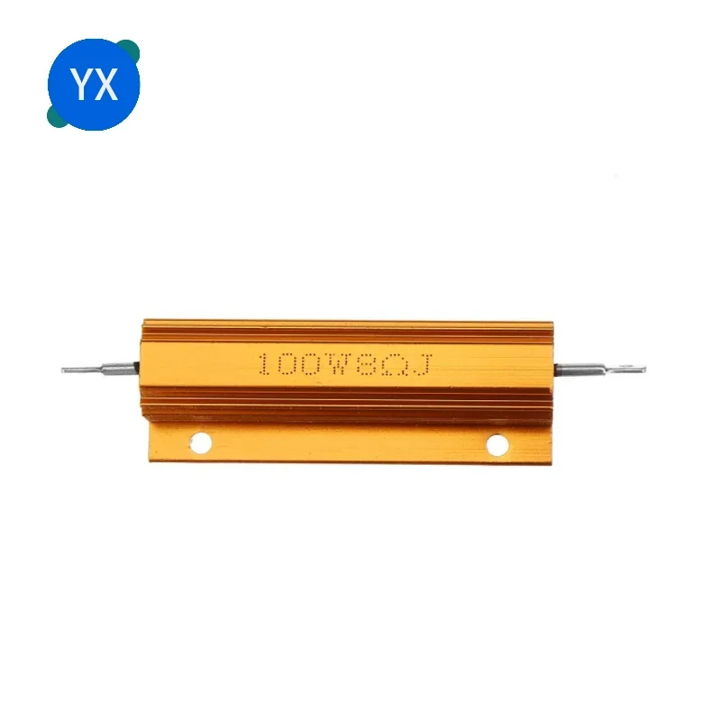 100W 0.01R~ 100K Aluminum Power Metal Shell Case Wirewound Resistor 0.1R 0.5R 1R 2R 5R 6R 22R 47R 100R 470R  1K 10K 20K ohm RX24