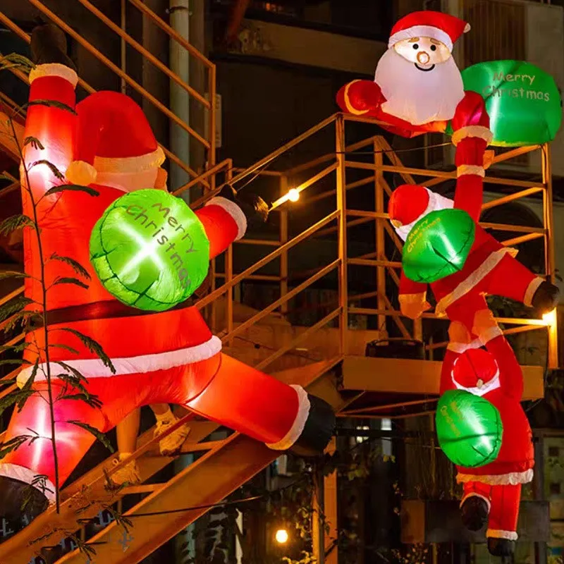 8FT Christmas Inflatable Snowman Santa Claus Garden Decoration Air Model, Led Light Garden, Outdoor Holiday Party To Celebrate