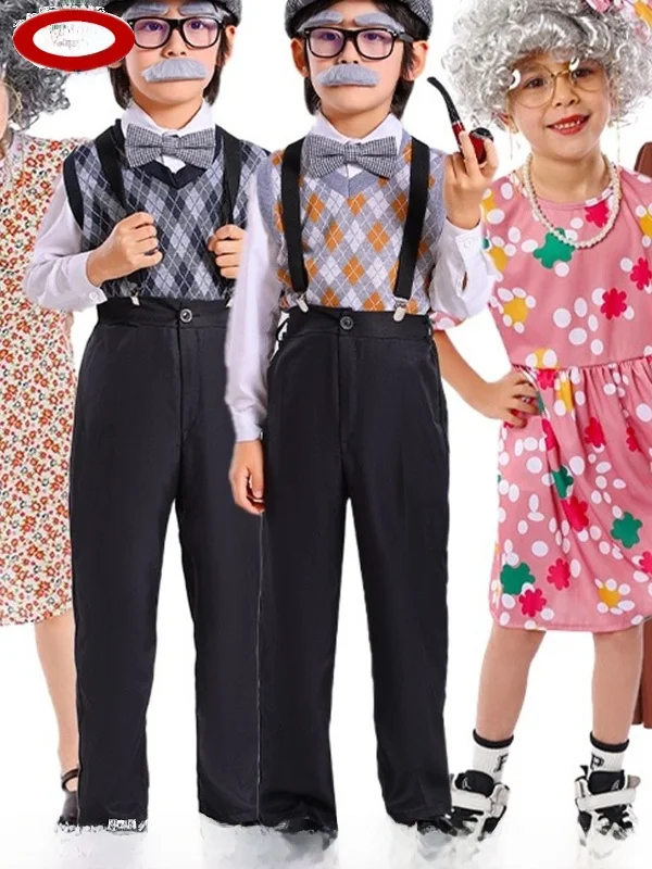 

Сценический костюм белого старика на Хэллоуин, детский сценический костюм andpa andma для детского сада, книга с картинками Play andma Peasant, детский сценический костюм