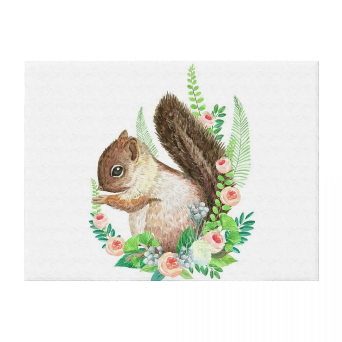 

squirrel with flowers Throw Blanket Luxury Brand Sofa Winter beds Decorative Sofas Blankets