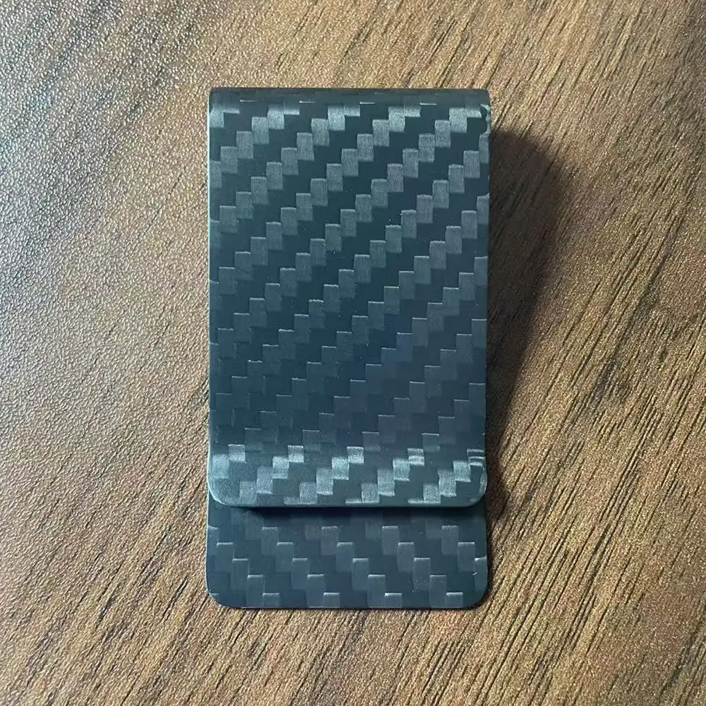 High Quality Real Carbon Fiber Money Clip Slim Front Pocket Wallet Up To 50 Bills Minimalist Wallet For Men Gift