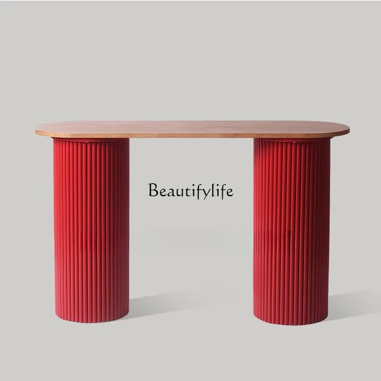 

Nordic light luxury solid wood entrance table minimalist modern simple long narrow side table