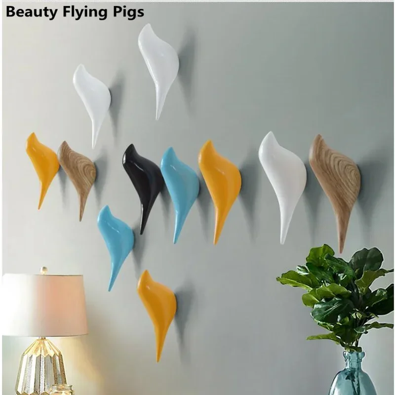 Birds Hanger Hook For Child's Room Creative Resin Model Bathroom Wall Hooks Housekeeper Sucker Hooks For Key hanger