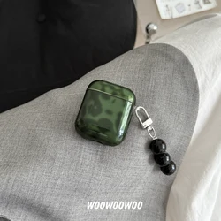 Luxury leopard pattern Earphone Case For Apple Airpods 4 Pro 2 3 Cover with Charm Silicone Headphone Charging Cases For Airpods
