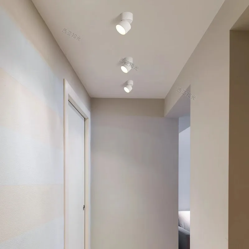 Led Downligh Surface Mounted Ceiling Lamp Adjustable Angle Foldable Spot Light Soft White Black Down Lamp 110V 220V Lighting