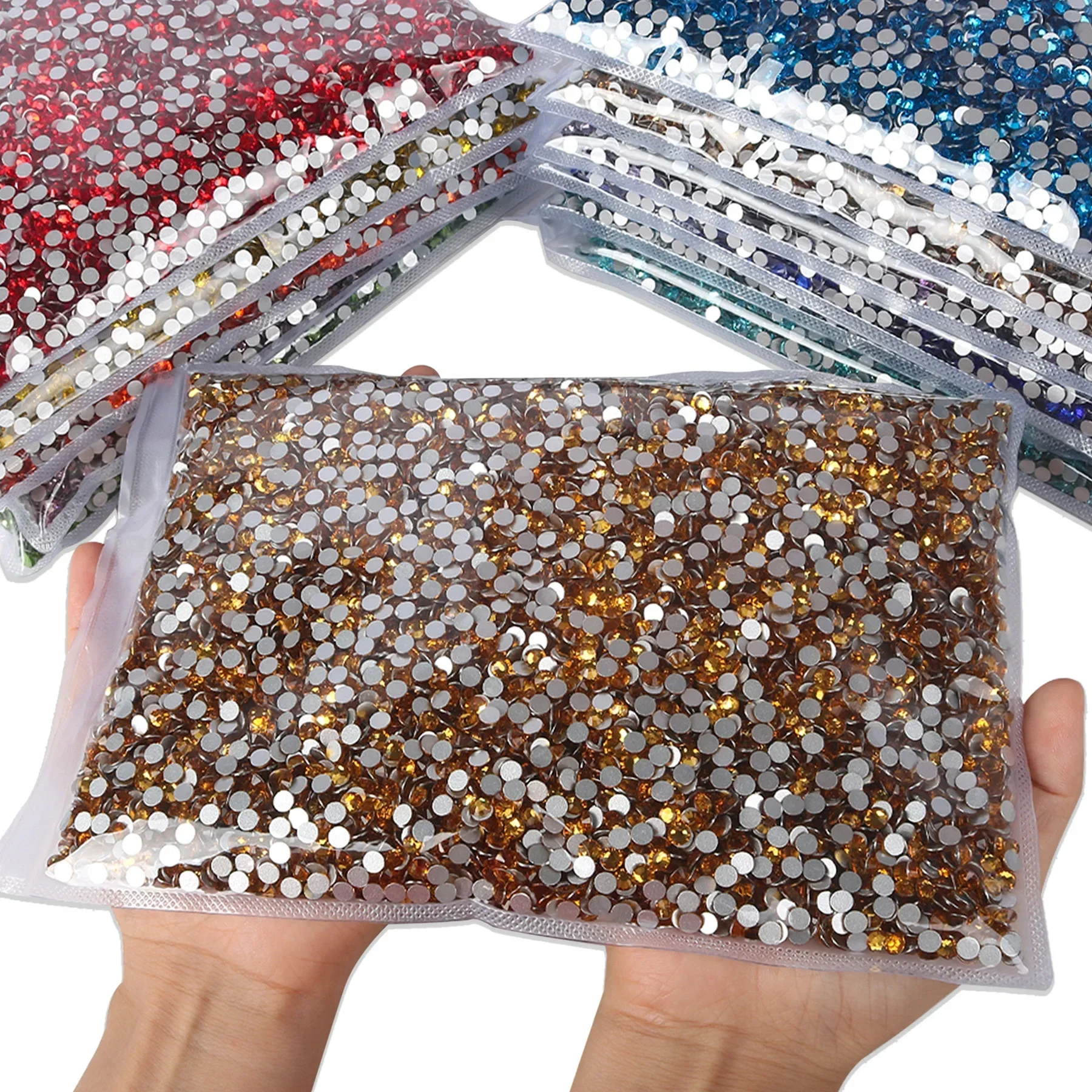 SS6-SS30 Wholesale Bulk 100 Gross Big Package 2-6mm  Non Hot Fix Rhinestones  Flat Back  Crystals Nail DIY Glitters Stone