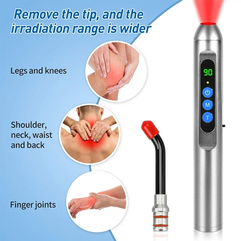 VV Red Light Therapy for Cold Sore and Canker Sore for Pain Relief Skincare Wand Infrared Therapy Machine Stainless Steel