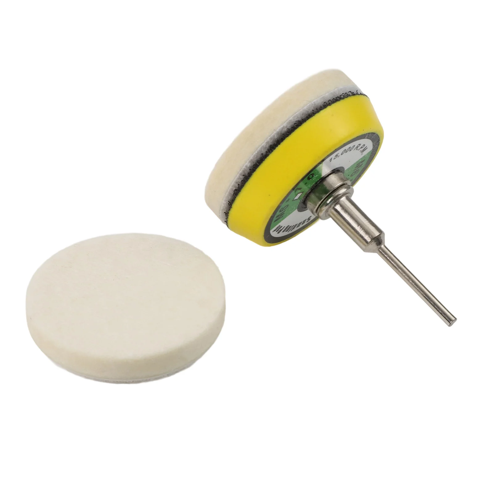 50mm Wool Felt Buffing Pads 11 Piece Set with Mandrel for Grinding Polishing and Finishing Metal Glass Surfaces