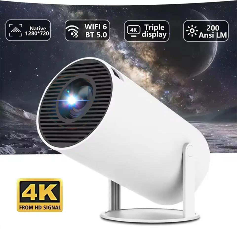 

Новый портативный домашний проектор 4K Wi-Fi 1080P 1280*720P HD для домашнего кинотеатра и просмотра видео на улице, мини-проектор LED HY300Pro