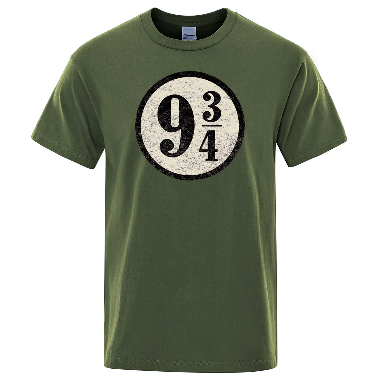 Vintage Platform Nine And Three Quarters T Shirt For Men Swag Train 934 T-shirt Short Sleeves Tshirt O-Neck Tops Tees Shirts