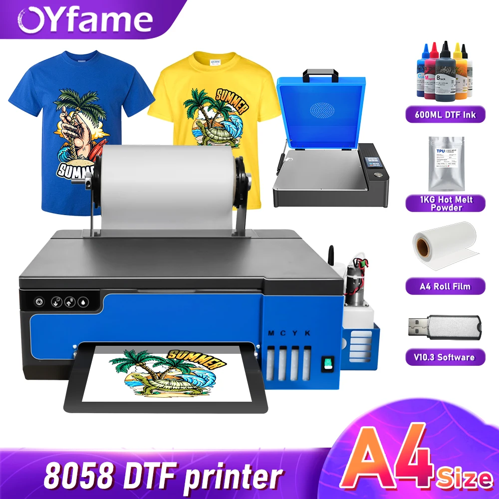 

OYfame A4 Dtf Transfer Printer For Epson XP600 Direct To Film A4 t Shirt Printing Machine With White Ink stir for clothes fabric