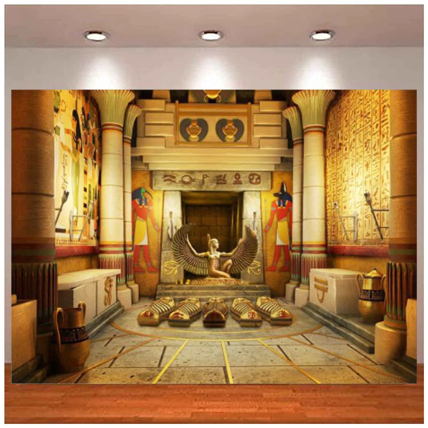 Egyptian Background Queen Pharaoh Mysterious Religious Wall Hieroglyph Ancient Egyptian Mural Painting Photography Backdrop